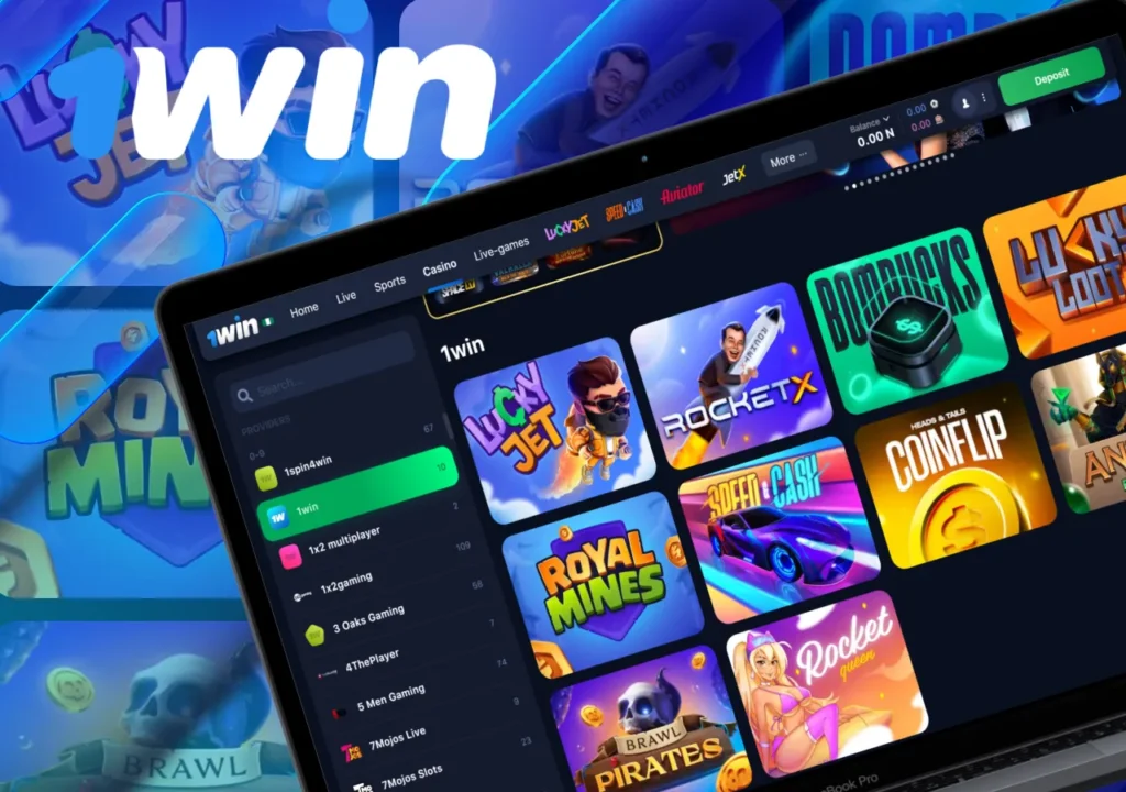 Large selection of games at 1win casino